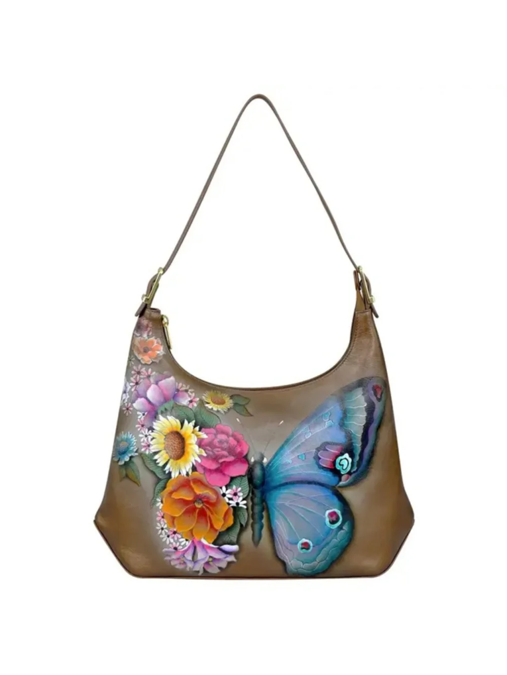Anuschka Butterfly Blooms Slim Hobo